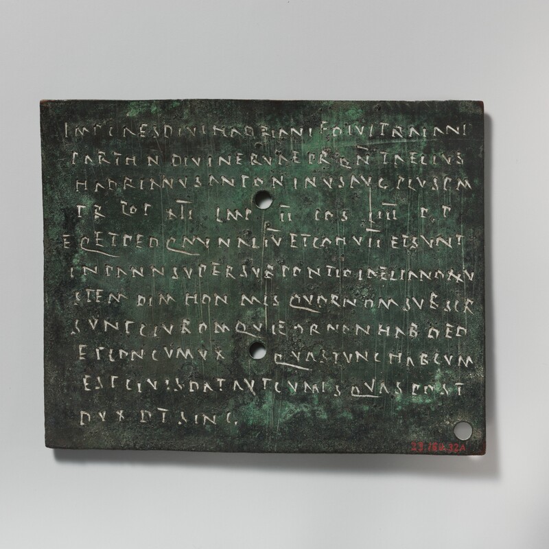 Roman bronze military diploma awarding citizenship and legal rights to a discharged soldier