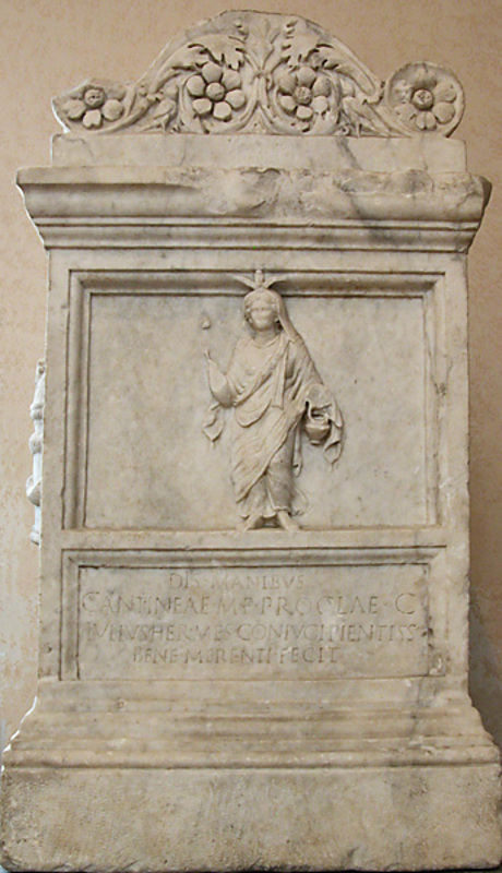 Funerary altar for a Priestess of Isis dedicated to her by her husband