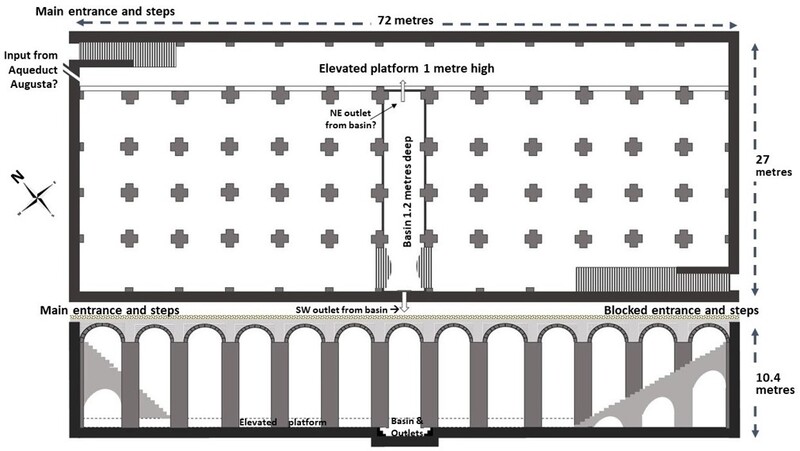 Image showing the interior structure of a ancient roman water cistern in the town of Misenum.