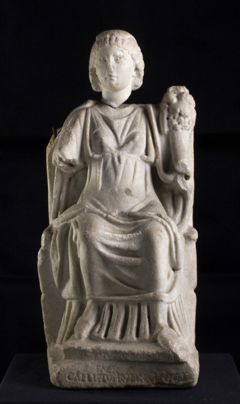 A marble statue of Bona Dea, discovered at Albano Laziale in the 17th century.