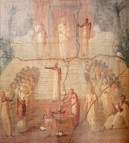 Visual representation of a ritual done for Isis' favor