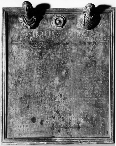 An inscription from Rome recording feriae (religious festivals) of the vigiles. It mentions specialists using pumps, sickles and hooks. Date: 362 AD.